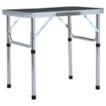 Sammenleggbart Campingbord Grå Aluminium 60X45 Cm