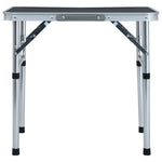 Sammenleggbart Campingbord Grå Aluminium 60X45 Cm