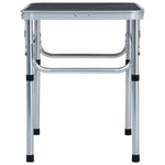 Sammenleggbart Campingbord Grå Aluminium 60X45 Cm