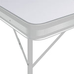 Sammenleggbart Campingbord Med 2 Benker Aluminium Hvit