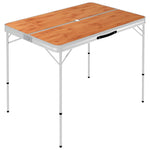 Sammenleggbart Campingbord Med 2 Benker Aluminium Brun