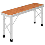 Sammenleggbart Campingbord Med 2 Benker Aluminium Brun
