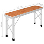 Sammenleggbart Campingbord Med 2 Benker Aluminium Brun