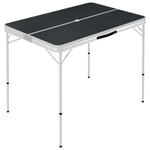 Sammenleggbart Campingbord Med 2 Benker Aluminium Grå