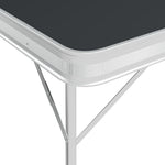 Sammenleggbart Campingbord Med 2 Benker Aluminium Grå