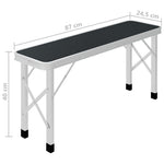 Sammenleggbart Campingbord Med 2 Benker Aluminium Grå