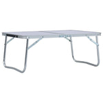 Sammenleggbart Campingbord Hvit Aluminium 60X40 Cm