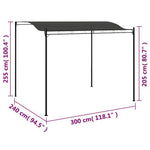 Paviljong 3X2,4 M Antrasitt