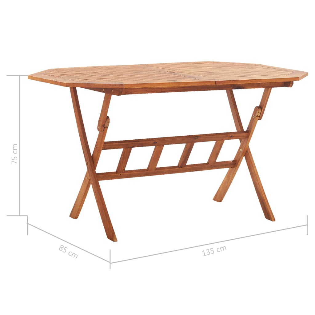 Sammenleggbart Hagebord 135X85X75 Cm Heltre Akasie