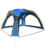 Partytelt Med Led Og 4 Sidevegger 3,6X3,6X2,3 M Blå