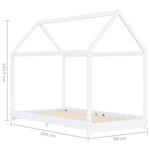 Sengeramme For Barn Heltre Furu Hvit 90X200 Cm