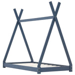 Sengeramme For Barn Heltre Furu Grå 70X140 Cm