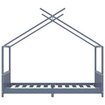 Sengeramme For Barn Heltre Furu Grå 90X200 Cm