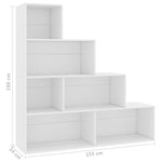 Bokhylle/Romdeler Hvit 155X24X160 Cm Konstruert Tre
