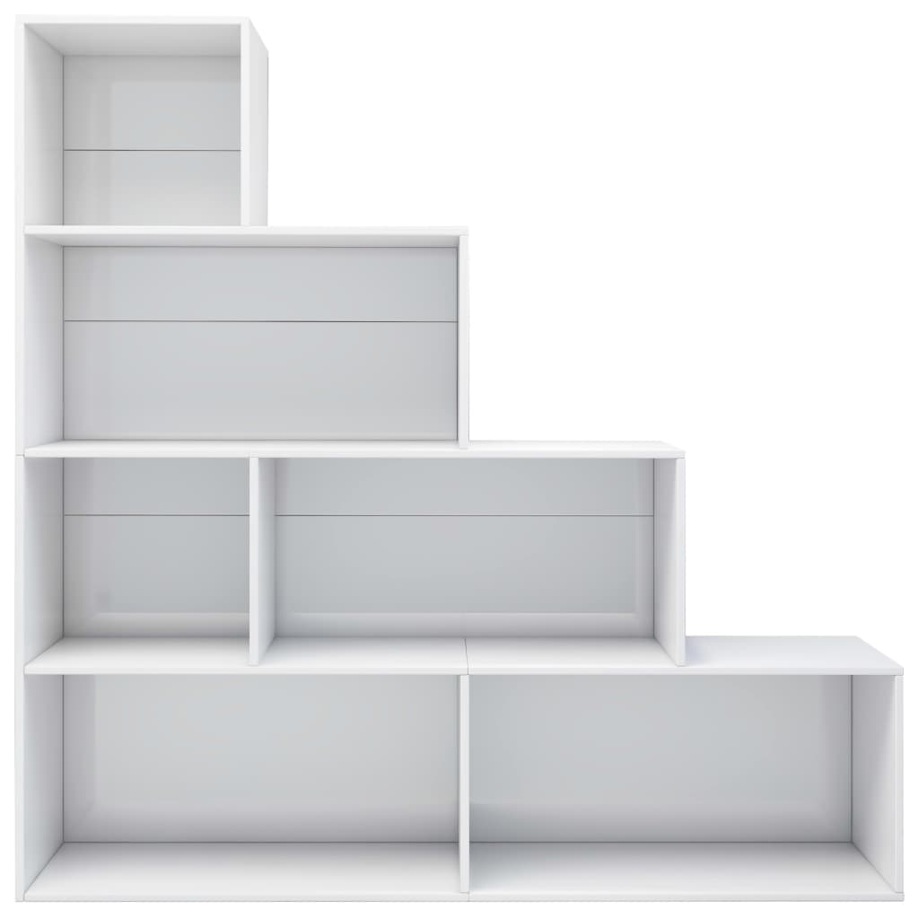 Bokhylle/Romdeler Høyglans Hvit 155X24X160 Cm Konstruert Tre