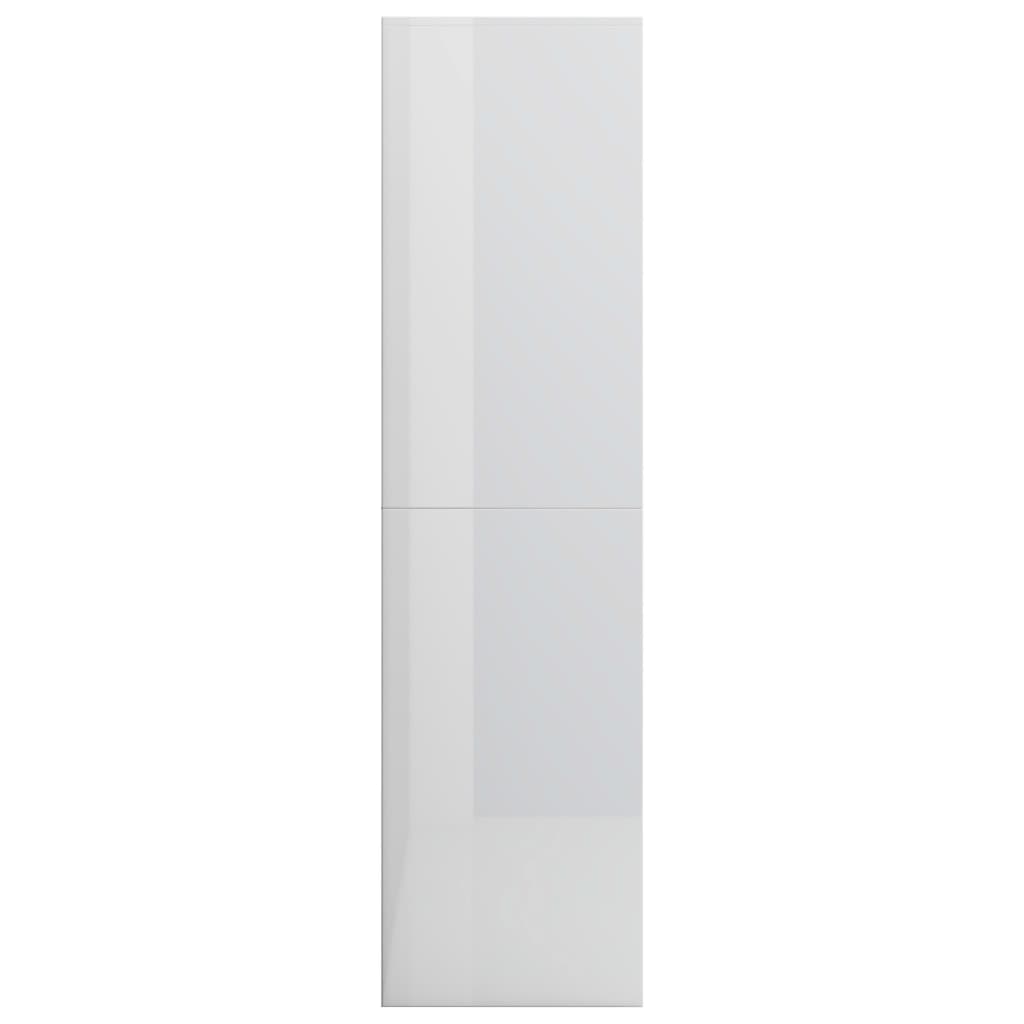 Bokhylle/Romdeler Høyglans Hvit 155X24X160 Cm Konstruert Tre
