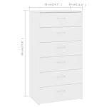 Skjenk Med 6 Skuffer Hvit 50X34X96 Cm Konstruert Tre