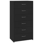 Skjenk Med 6 Skuffer Svart 50X34X96 Cm Konstruert Tre