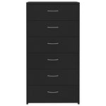 Skjenk Med 6 Skuffer Svart 50X34X96 Cm Konstruert Tre
