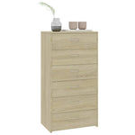 Skjenk Med 6 Skuffer Sonoma Eik 50X34X96 Cm Konstruert Tre