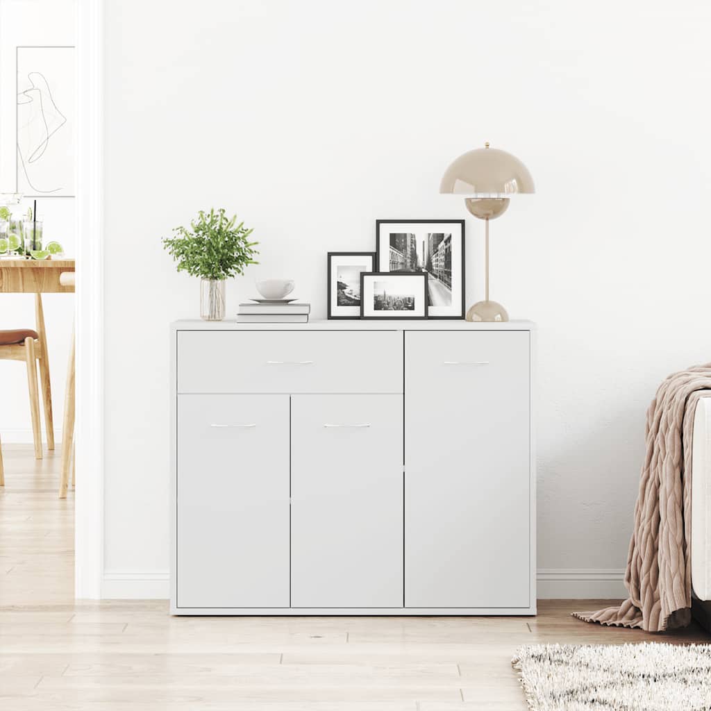 Skjenk Hvit 88X30X70 Cm Konstruert Tre