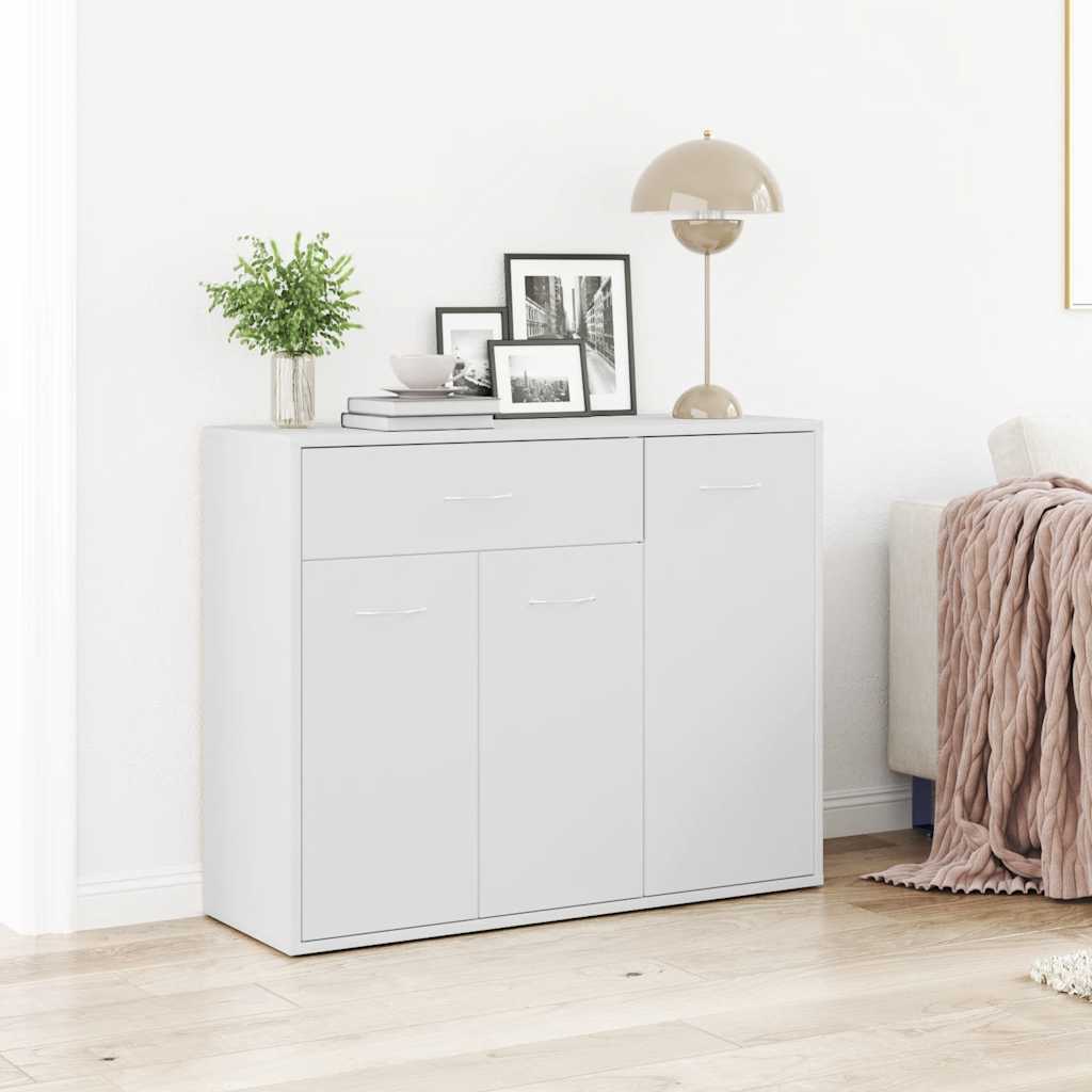 Skjenk Hvit 88X30X70 Cm Konstruert Tre