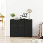 Skjenk Svart 88X30X70 Cm Konstruert Tre
