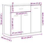 Skjenk Svart 88X30X70 Cm Konstruert Tre