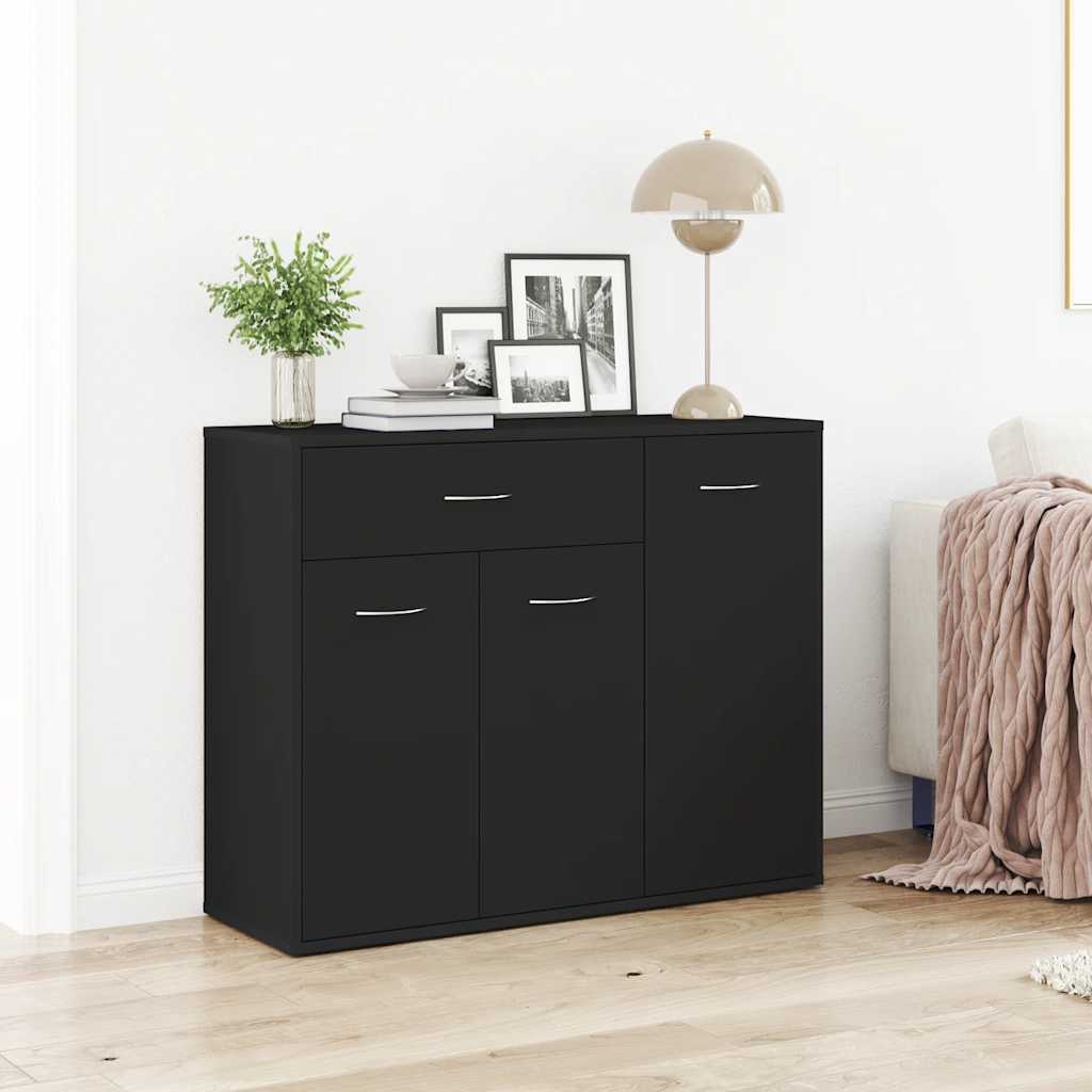 Skjenk Svart 88X30X70 Cm Konstruert Tre