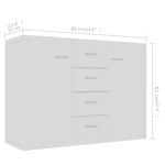 Skjenk Hvit 88X30X65 Cm Konstruert Tre