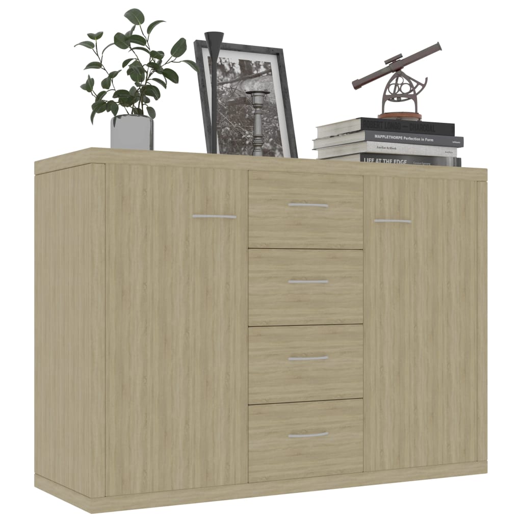 Skjenk Sonoma Eik 88X30X65 Cm Konstruert Tre