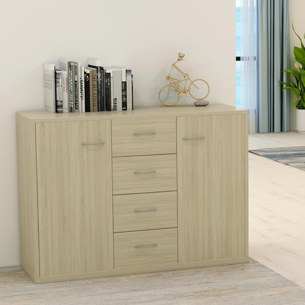 Skjenk Sonoma Eik 88X30X65 Cm Konstruert Tre