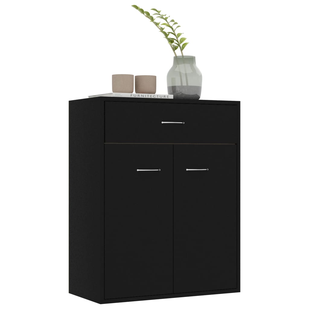 Skjenk Svart 60X30X75 Cm Konstruert Tre