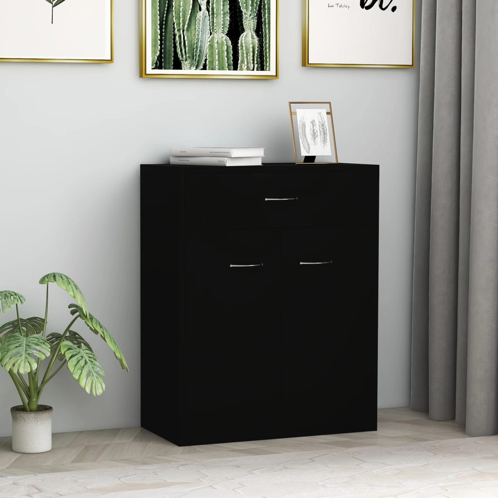 Skjenk Svart 60X30X75 Cm Konstruert Tre