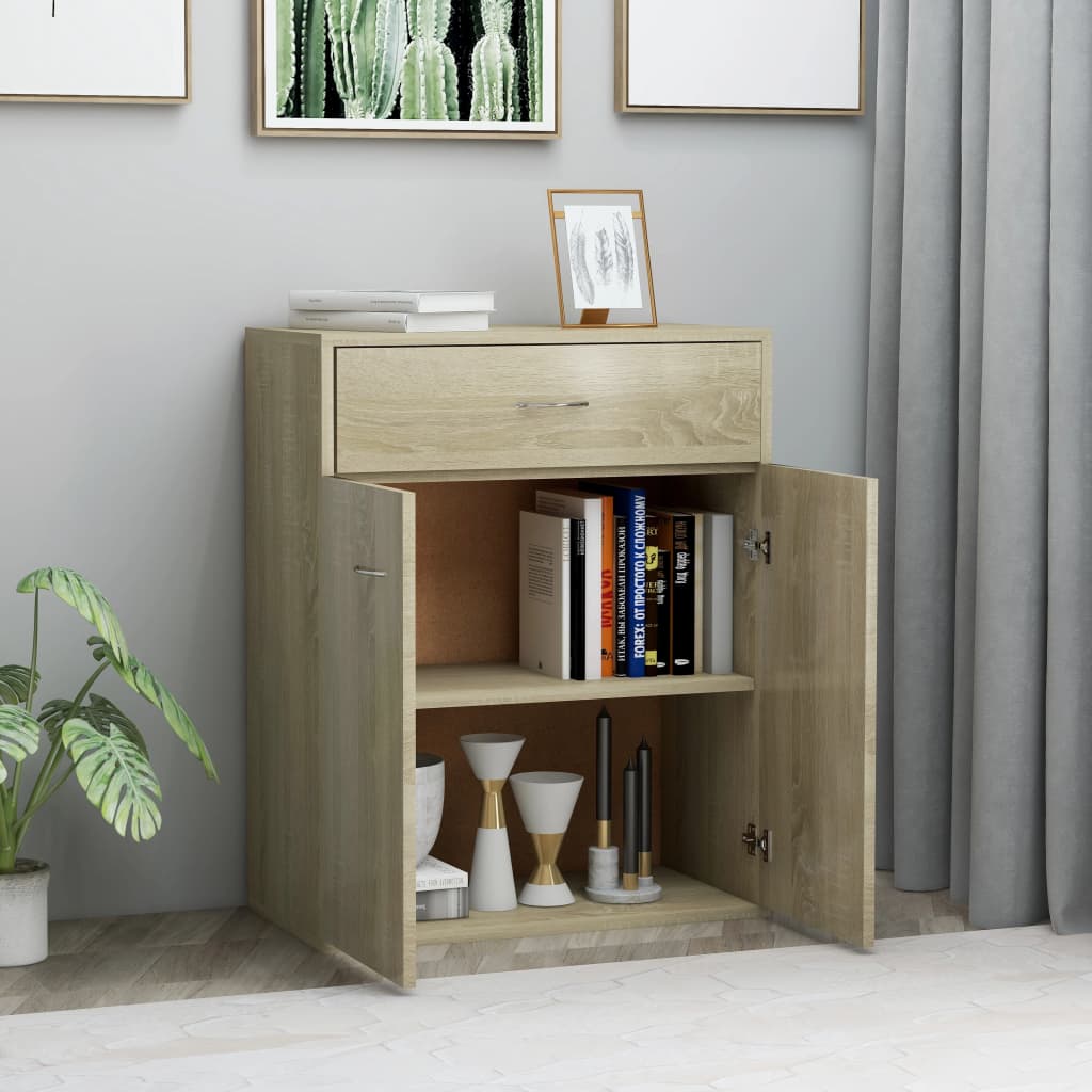 Skjenk Sonoma Eik 60X30X75 Cm Konstruert Tre