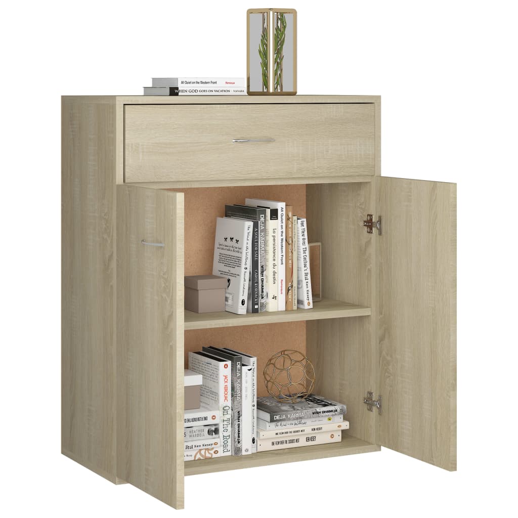 Skjenk Sonoma Eik 60X30X75 Cm Konstruert Tre