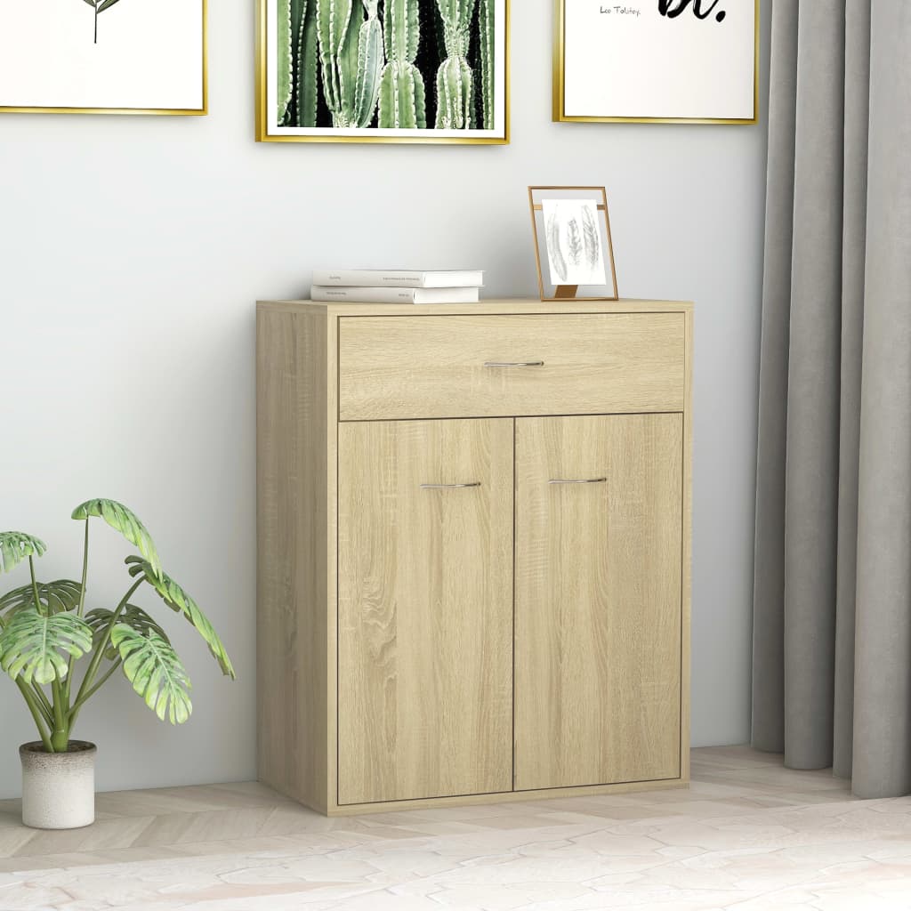 Skjenk Sonoma Eik 60X30X75 Cm Konstruert Tre