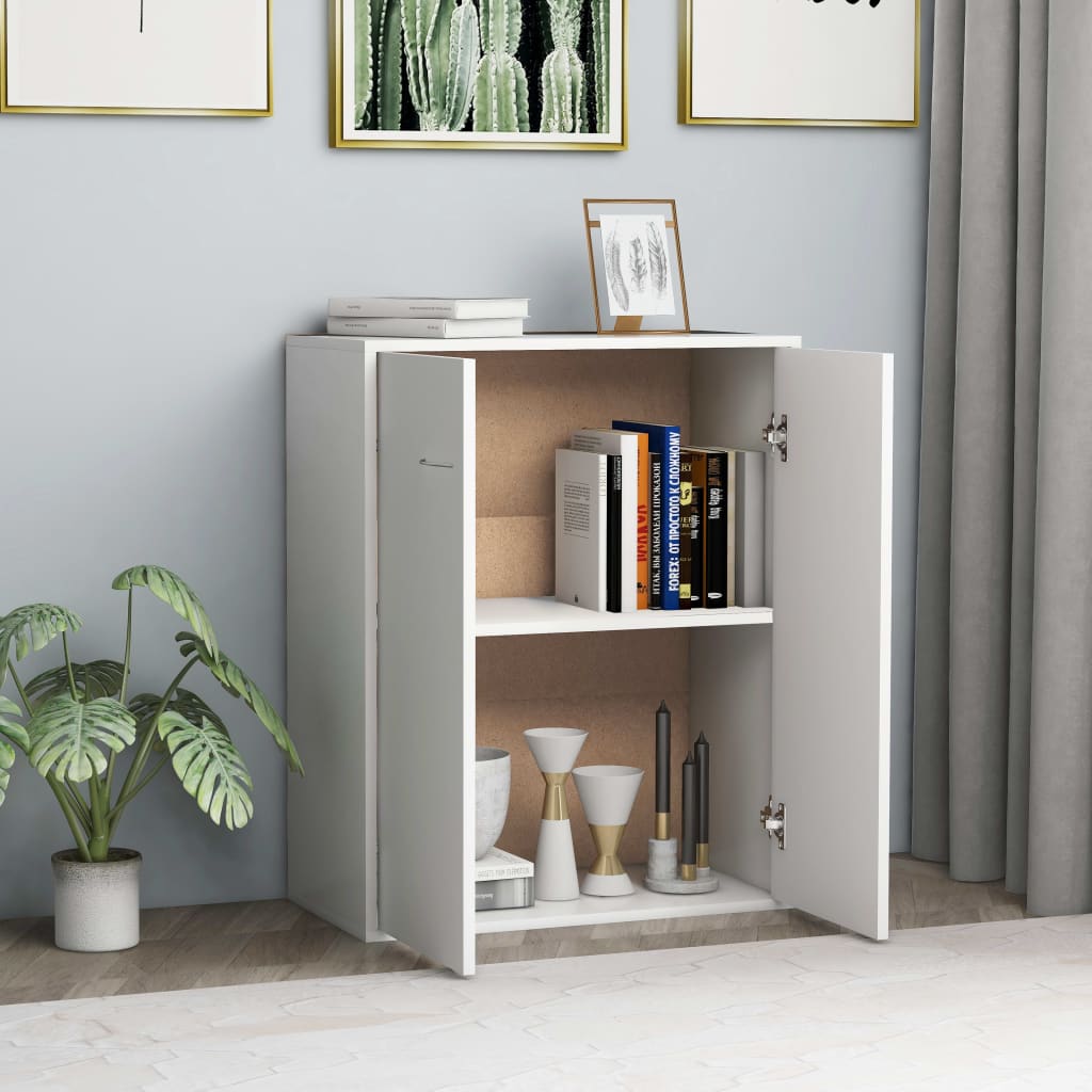 Skjenk Hvit 60X30X75 Cm Konstruert Tre