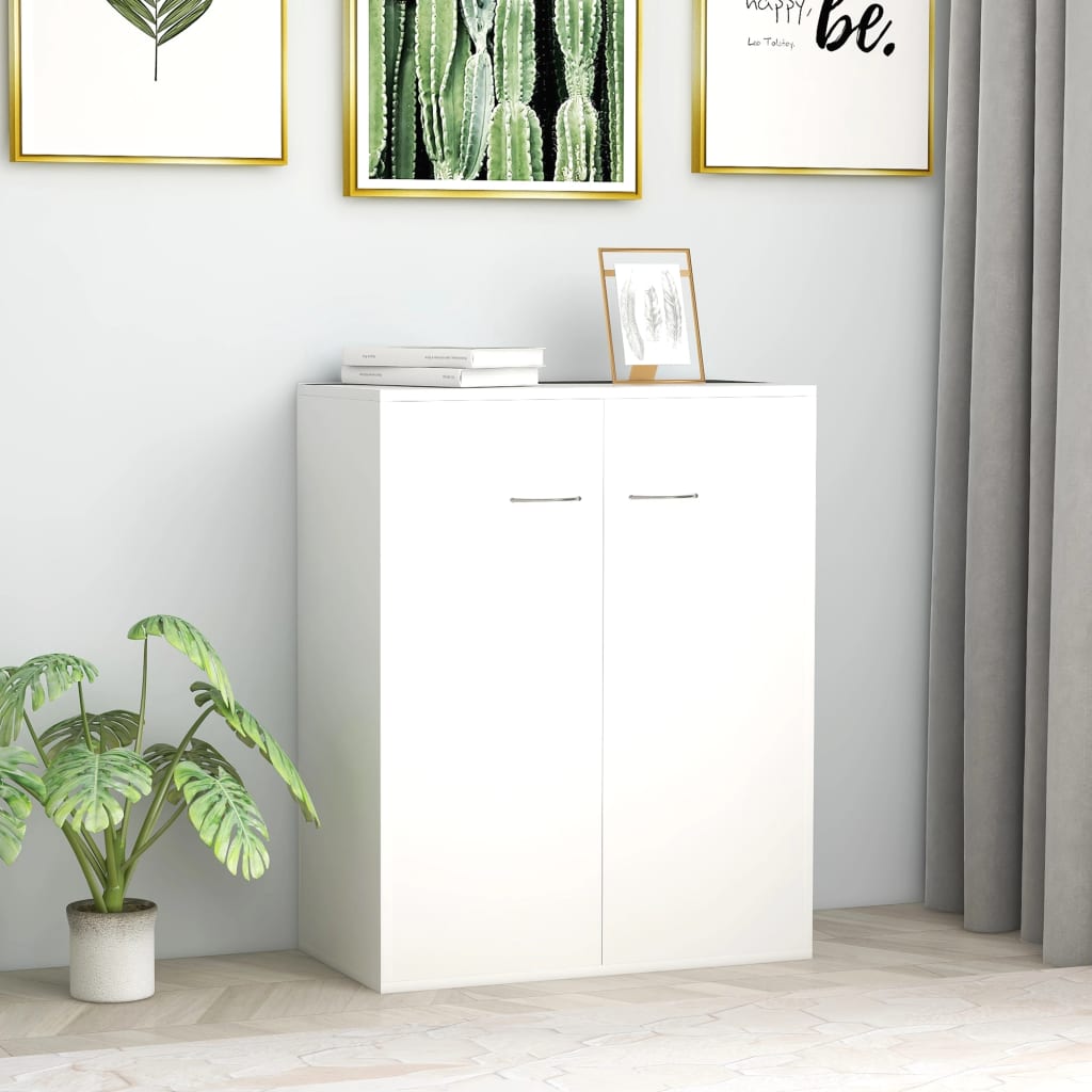 Skjenk Hvit 60X30X75 Cm Konstruert Tre