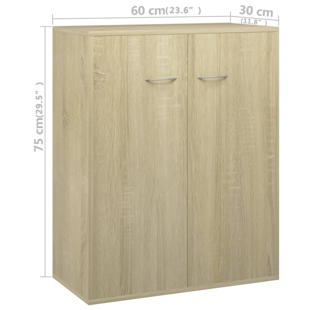 Skjenk Sonoma Eik 60X30X75 Cm Konstruert Tre