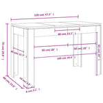 Spisebord Betonggrå 120X60X76 Cm Konstruert Tre