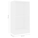 Bokhylle Hvit 40X24X75 Cm Konstruert Tre