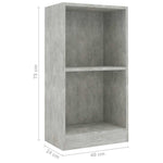 Bokhylle Betonggrå 40X24X75 Cm Konstruert Tre
