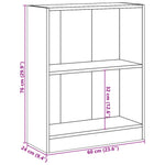 Bokhylle Sonoma Eik 60X24X76 Cm Konstruert Tre