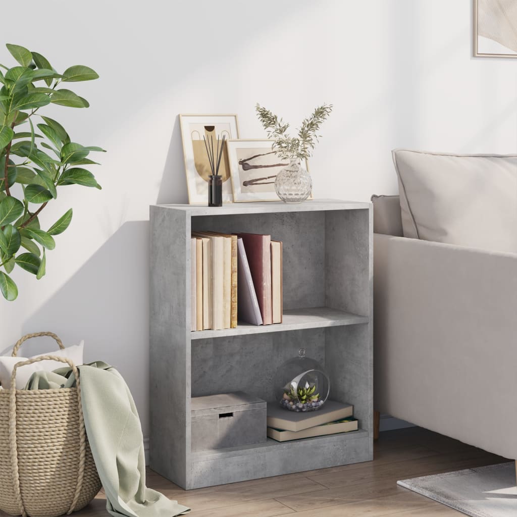 Bokhylle Betonggrå 60X24X76 Cm Konstruert Tre