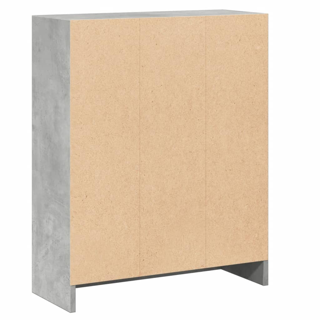 Bokhylle Betonggrå 60X24X76 Cm Konstruert Tre