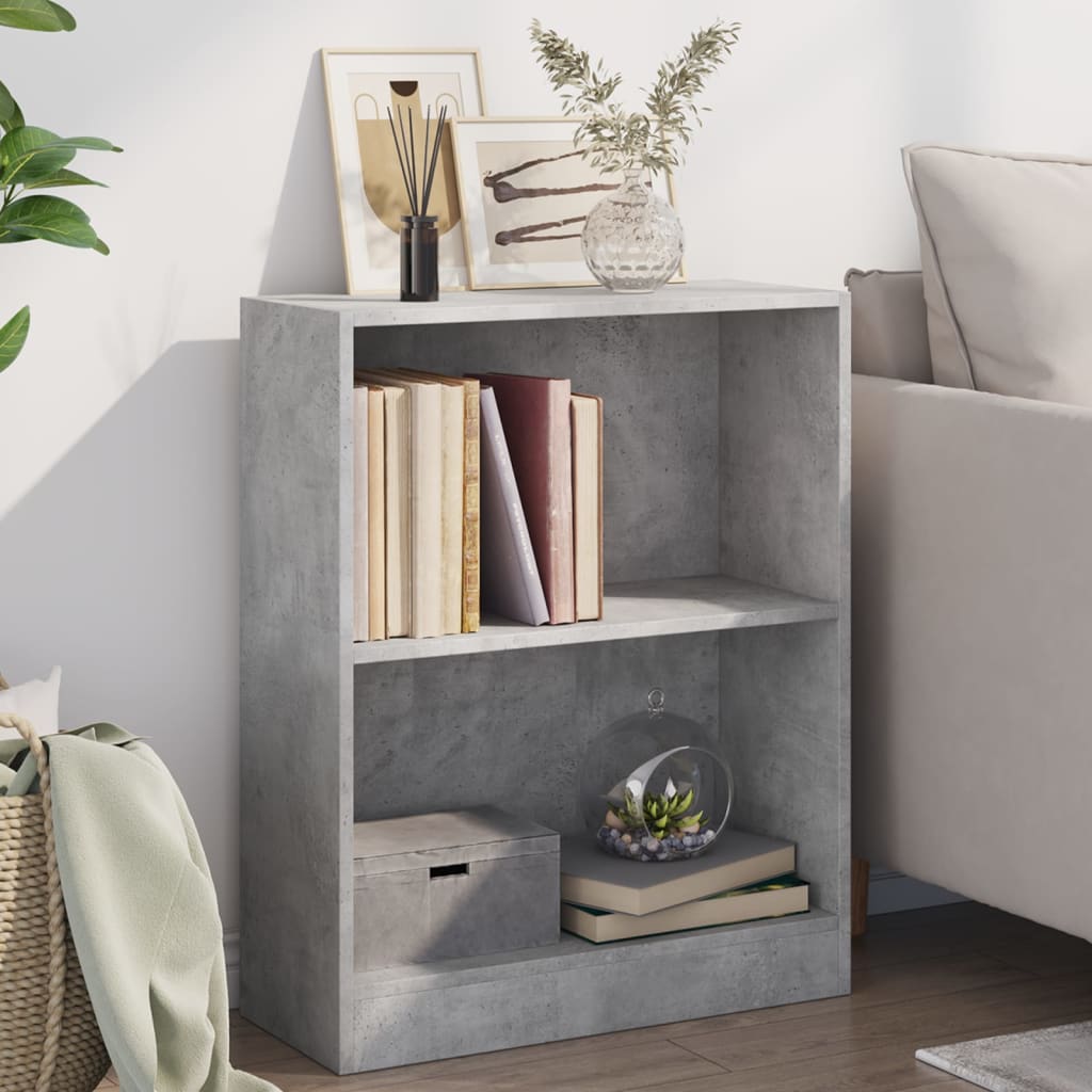 Bokhylle Betonggrå 60X24X76 Cm Konstruert Tre