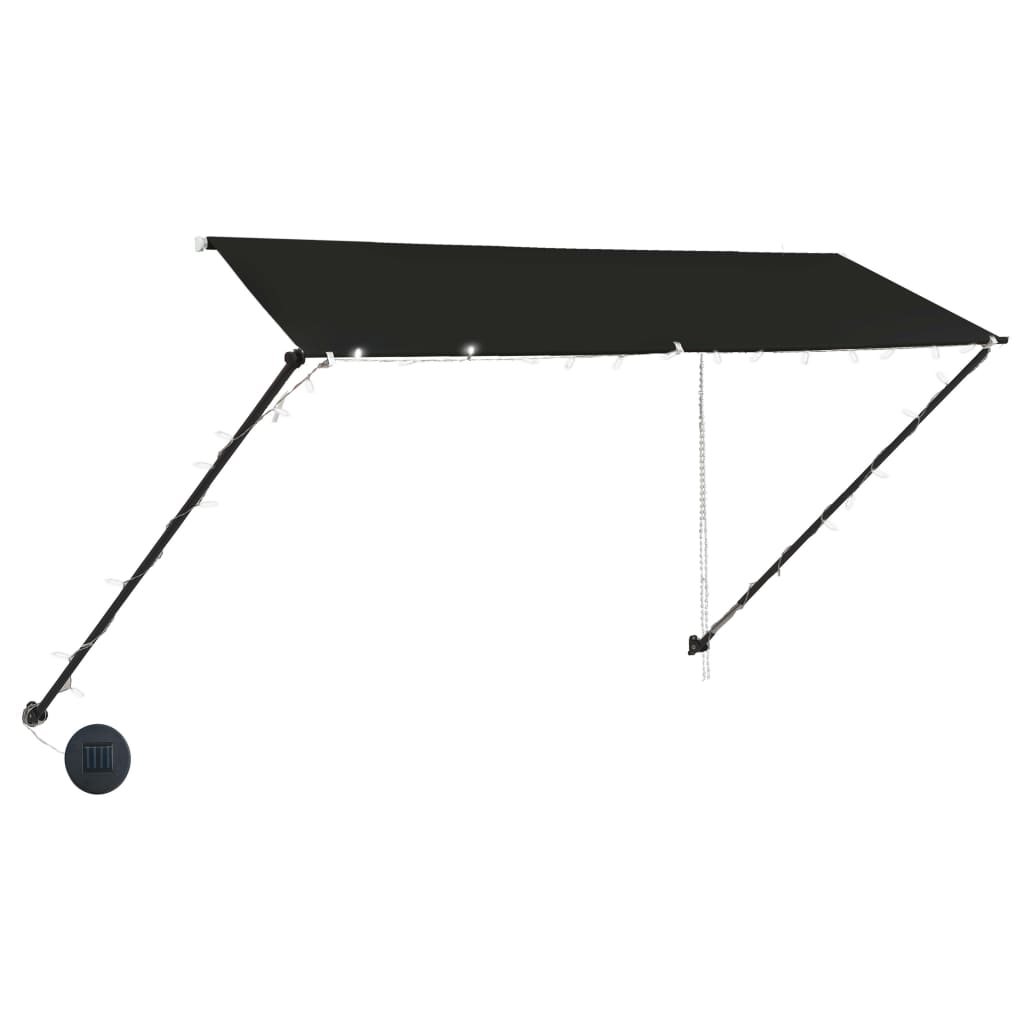 Uttrekkbar Markise Med Led 300X150 Cm Antrasitt