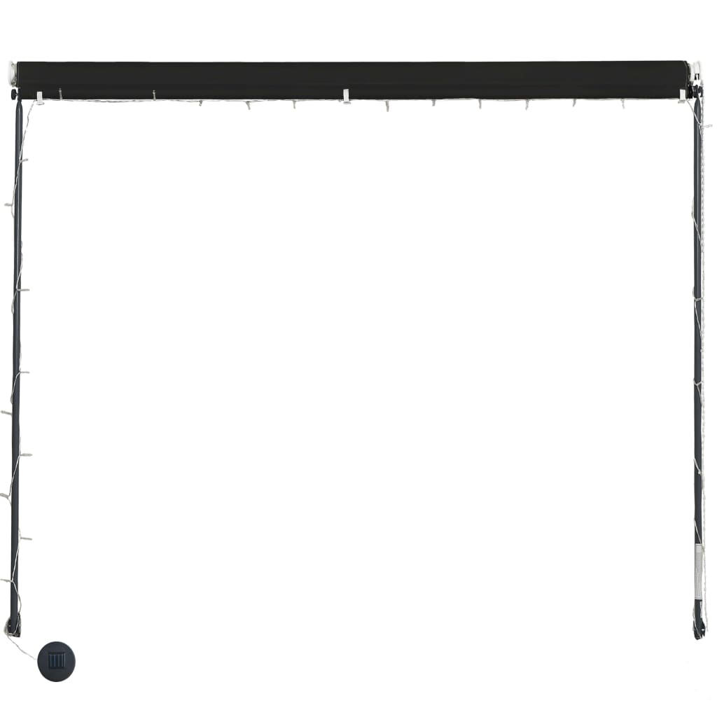 Uttrekkbar Markise Med Led 300X150 Cm Antrasitt