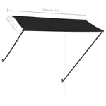 Uttrekkbar Markise Med Led 300X150 Cm Antrasitt